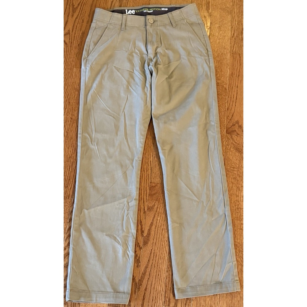 Lee Extreme Motion MVP Pants Mens 30x30 Khaki Excellent Slim Straight Leg